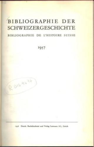 SWISS BIBLIOGRAPHY.